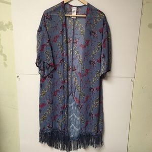 Blue Floral Kimono